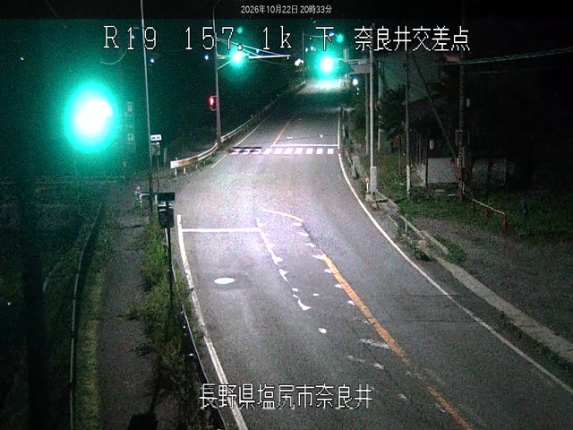 国道19号 奈良井交差点の現在の道路・河川状況